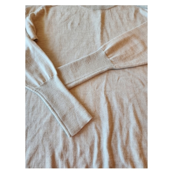 J. Crew wool blend light gray silver crewneck high low hem sweater M - Picture 6 of 14